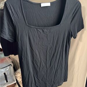 Mango Black Short Sleeve Scoop Neck Tee Amazon Website
